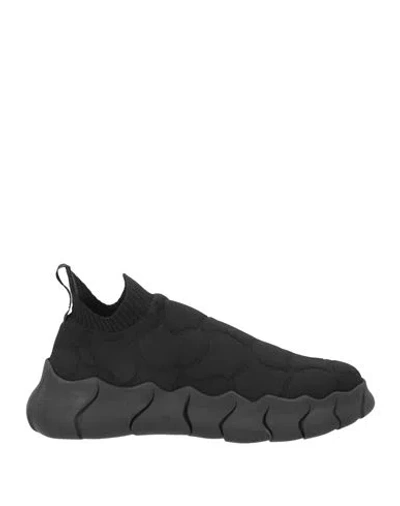 Testoni Man Sneakers Black Size 10 Textile Fibers