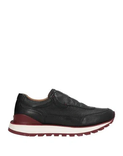 Testoni Man Sneakers Black Size 10.5 Leather