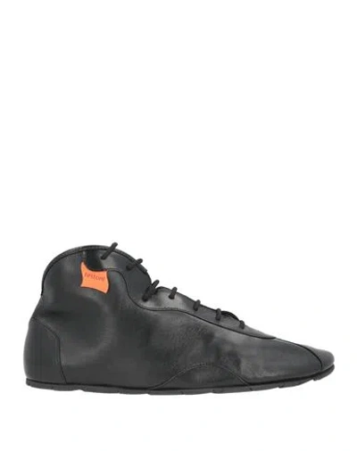 Testoni Man Sneakers Black Size 12 Leather