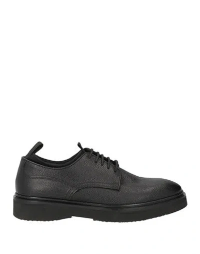 Testoni Man Sneakers Black Size 6 Leather