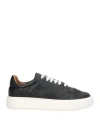 Testoni Man Sneakers Black Size 9 Leather
