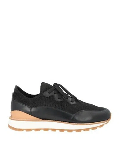 Testoni Man Sneakers Black Size 9 Leather