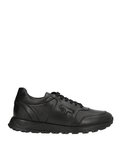 Testoni Man Sneakers Black Size 9.5 Leather