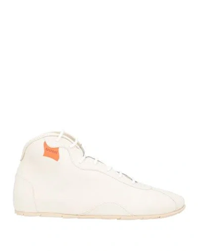 Testoni Man Sneakers Cream Size 9 Leather In White
