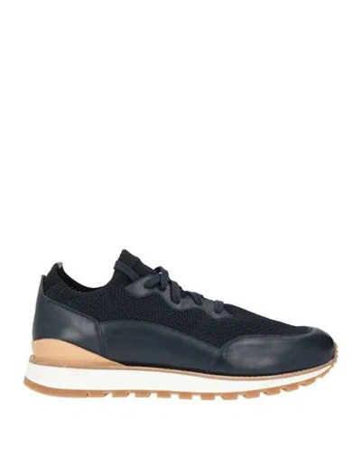 Testoni Man Sneakers Midnight Blue Size 10 Leather