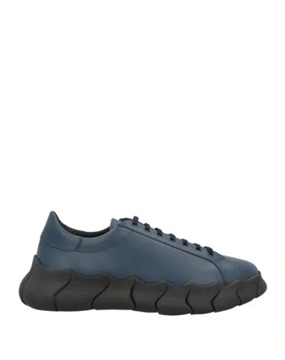 Testoni Man Sneakers Midnight Blue Size 10 Leather