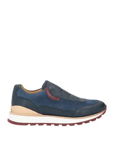 Testoni Man Sneakers Navy Size 11 Leather
