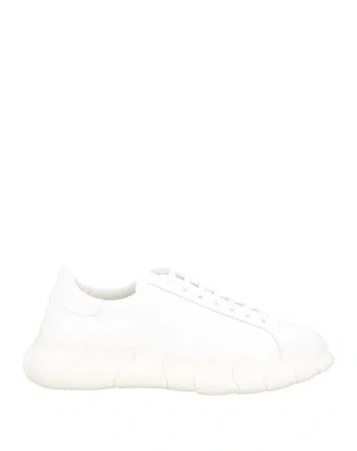 Testoni Man Sneakers White Size 10 Leather