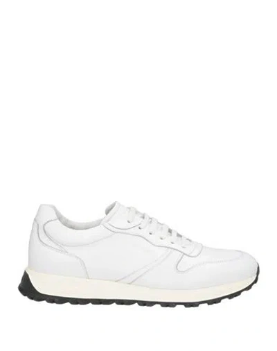 Testoni Man Sneakers White Size 8.5 Leather
