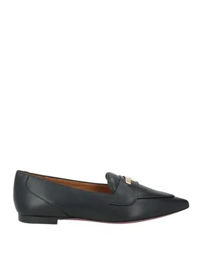 Testoni Woman Loafers Black Size 7 Calfskin