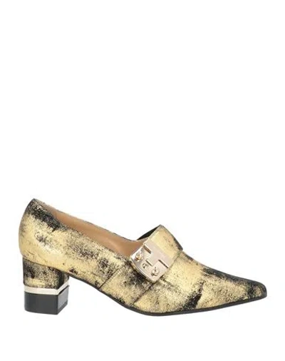 Testoni Woman Loafers Gold Size 4 Soft Leather