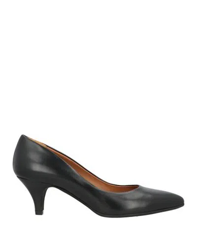Testoni Woman Pumps Black Size 6 Leather