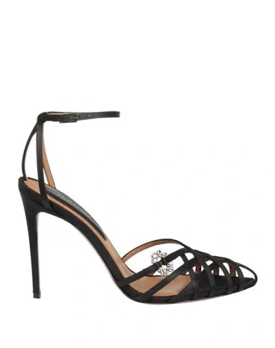 Testoni Woman Sandals Black Size 8 Textile Fibers
