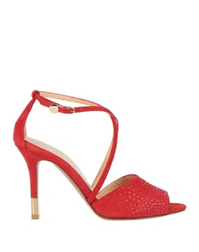 Testoni Woman Sandals Red Size 6 Leather