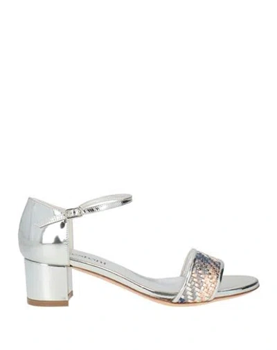 Testoni Woman Sandals Silver Size 6 Leather