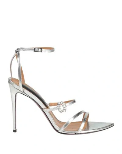 Testoni Woman Sandals Silver Size 8 Leather