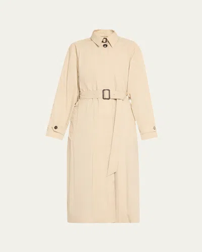 Teurn Studios Belted Trench Coat In Beige
