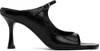 Teurn Studios Black Strappy Leather Heeled Sandals In Black