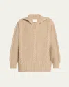 Teurn Studios Cable-knit Wool Sweater In Beige Melange