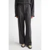 Teurn Studios Connie Relaxed Fit Pinstripe Pleated Virgin Wool Blend Trousers In Gray