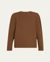 Teurn Studios Crewneck Merino Sweater In Brown Melange