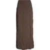 Teurn Studios Crinkle Skirt In Brown