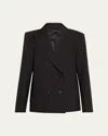 Teurn Studios Double-breasted Wool Blazer In Black