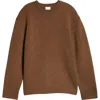 Teurn Studios Crewneck Merino Sweater In Brown Melange