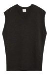 Teurn Studios Double Knit Merino Wool & Yak Hair Sweater Vest In Black Melange