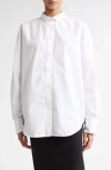 Teurn Studios Oversize Cotton Button-up Shirt In White