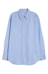 Teurn Studios Relaxed Fit Pinstripe Cotton Poplin Button-up Shirt In Multi