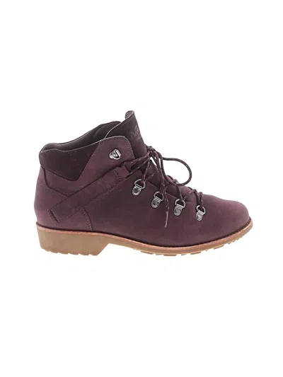 Pre-owned Teva Ankle Boots In Burgundy