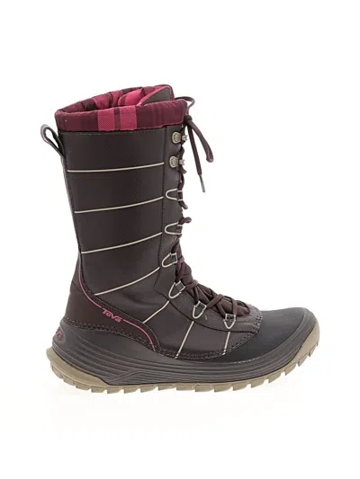 Pre-owned Teva Boots In Burgundy