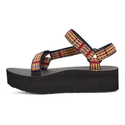 Teva Flatform Sandals Women'smulti Check Adjustbale Strap Platform Zogg1662 In Multi