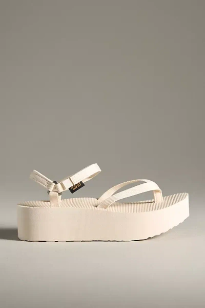 Teva Flatform Slim Sandals In White