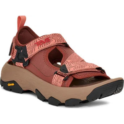 Teva Grandview Max Sandal In Mahogany/blooming Dahlia