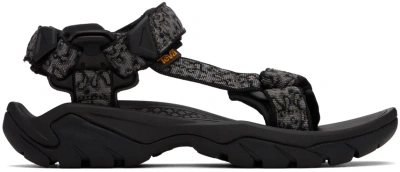 Teva Gray Terra Fi 5 Universal Sandals In Magma Black/ Grey