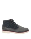 Teva Man Ankle Boots Slate Blue Size 9 Leather In Blue