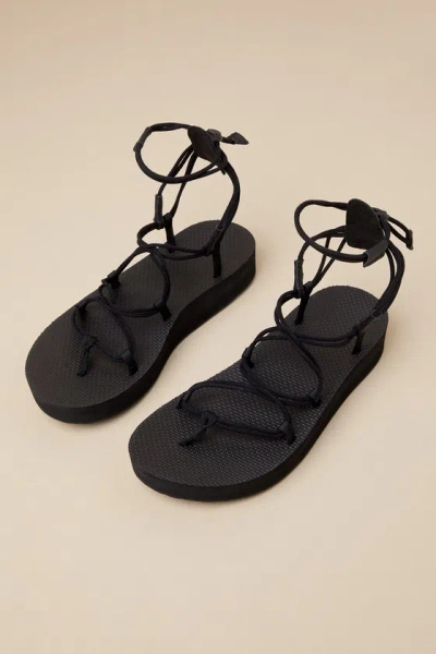 Teva Midform Infinity Black Strappy Flatform Sandals