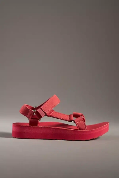 Teva Midform Universal Leather Sandals In Red