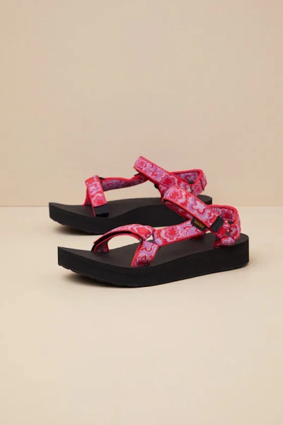 Teva Midform Universal Neon Floral Pink And Purple Sandals