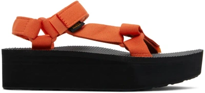 Teva Flatform Universal Sandals In Orange