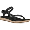 Teva Original Universal Slim Leather Sandal In Black