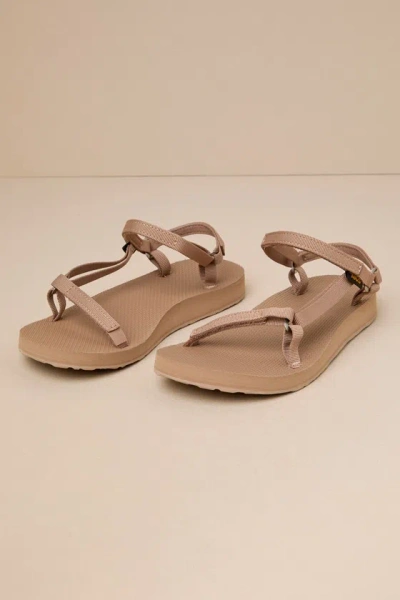 Teva Tan Original Universal Slim Sandals In Brown