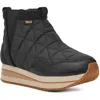 Teva Reember Womens Stretch Quilted Booties In Black