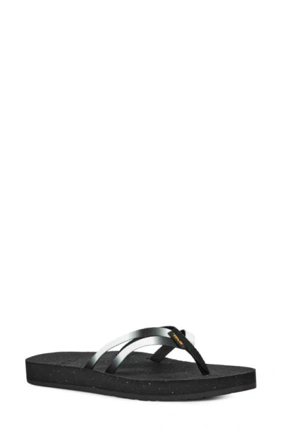 Teva Reflip Gradiate Flip Flop In Aura Black/ White