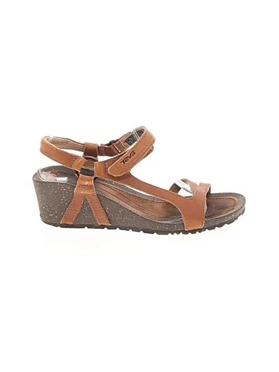 Pre-owned Teva Wedges In Brown