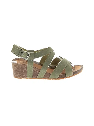 Pre-owned Teva Wedges In Green
