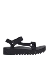 Teva Woman Sandals Black Size 10 Soft Leather In Black