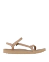 Teva Woman Sandals Camel Size 5 Textile Fibers In Brown